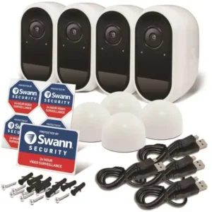 Swann 4-Pack 1080p Bezprzewodowa zewnętrzna kamera do monitoringu – biała
